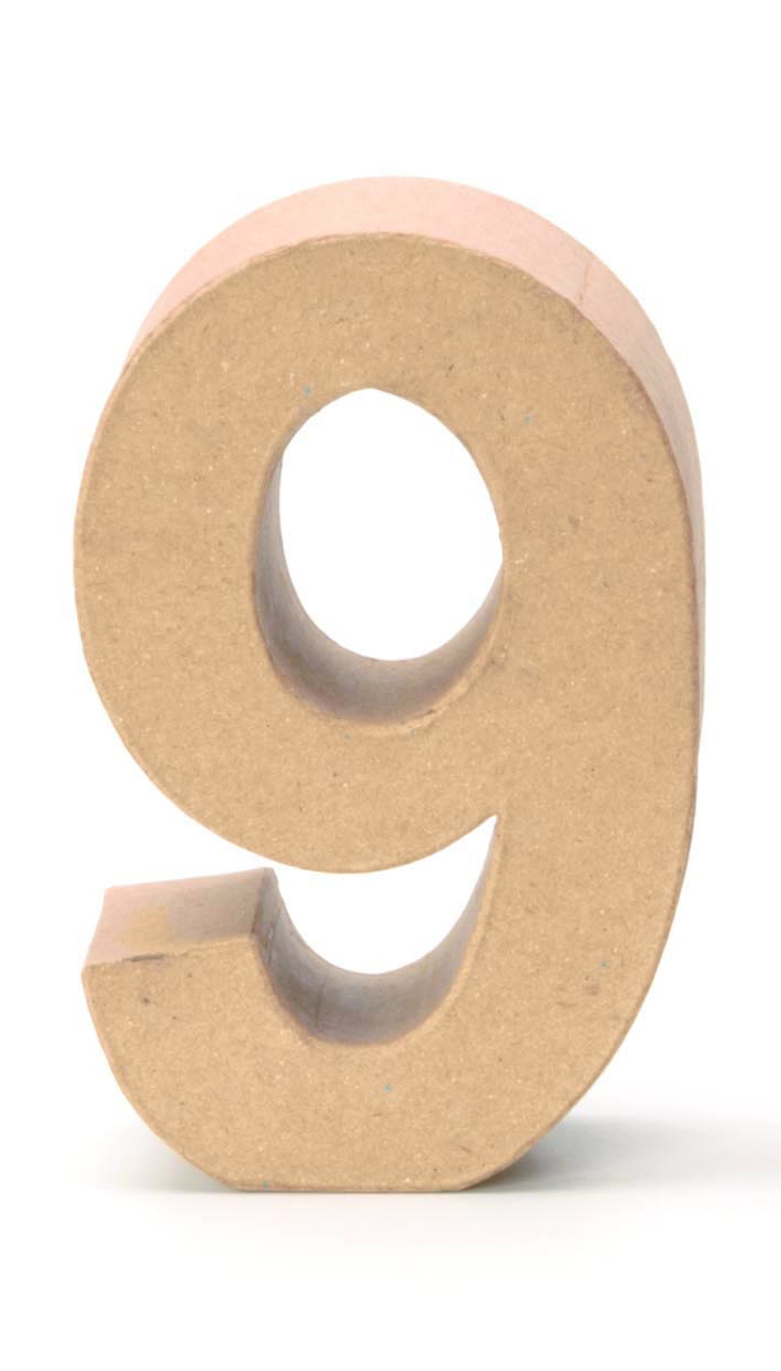 cardboard number 9 17,5x5,5cm